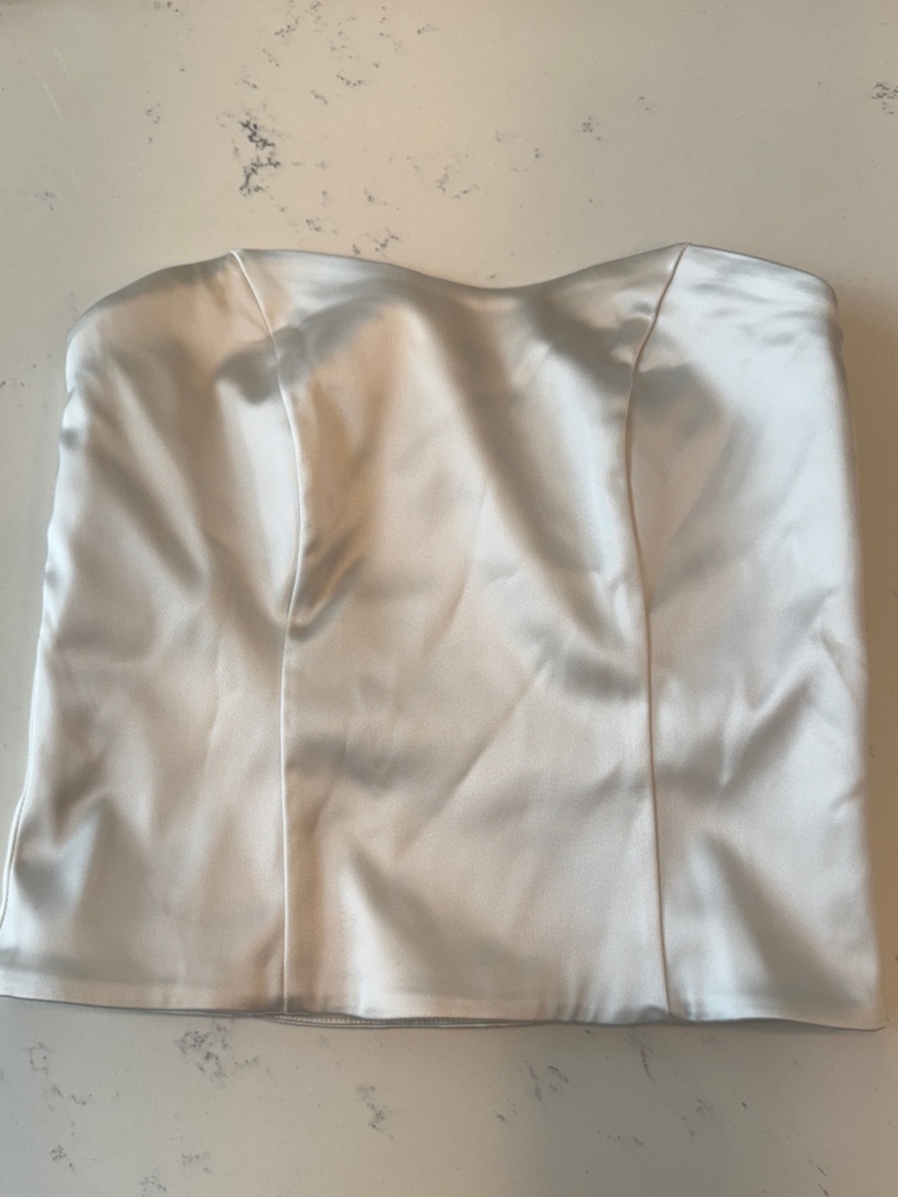 Abercrombie & Fitch Ivory Satin Bustier Top